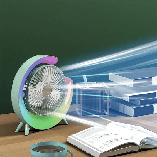 Stoni ventilator sa 3 brzine i LED svetlom - rs-mangoshop.com